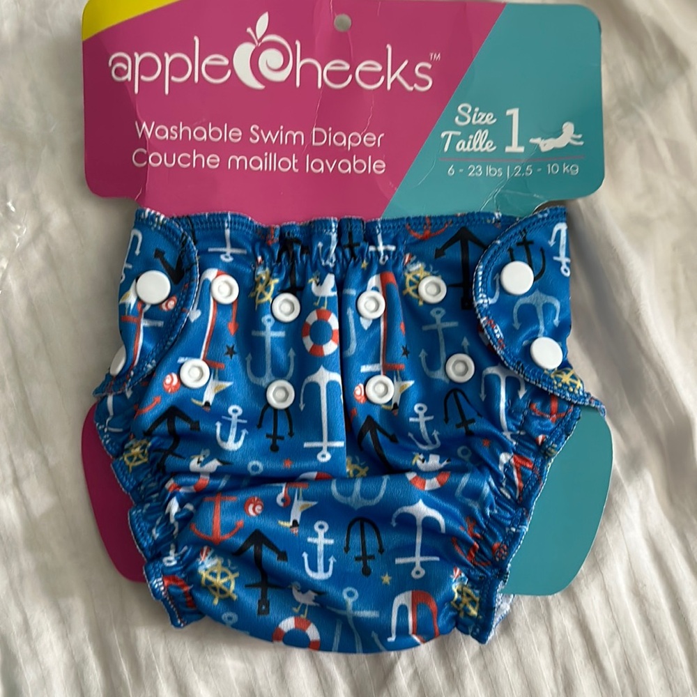 Apple cheeks swim diaper cover nip anchors size 1